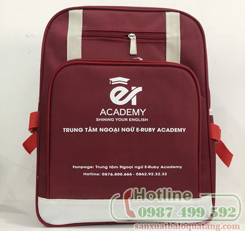 Balo học sinh quà tặng của trung tâm ngoại ngữ E-ruby.